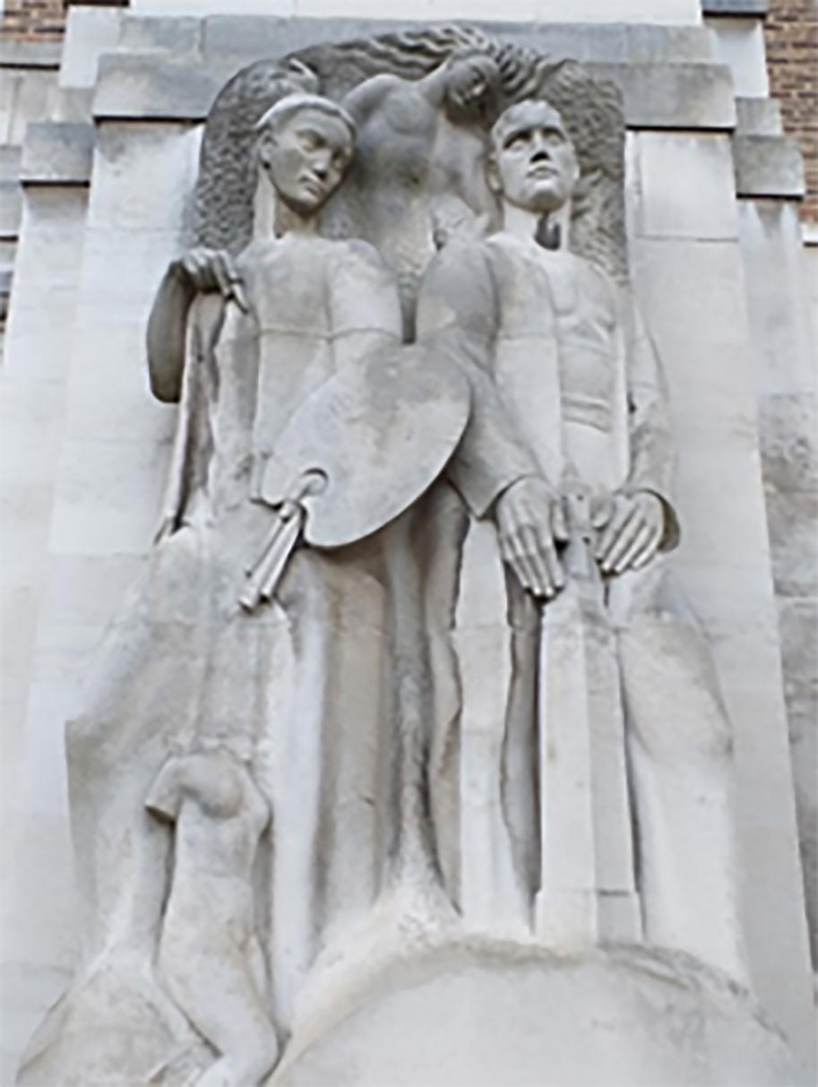 Statues of miners depicting the county’s mining history
